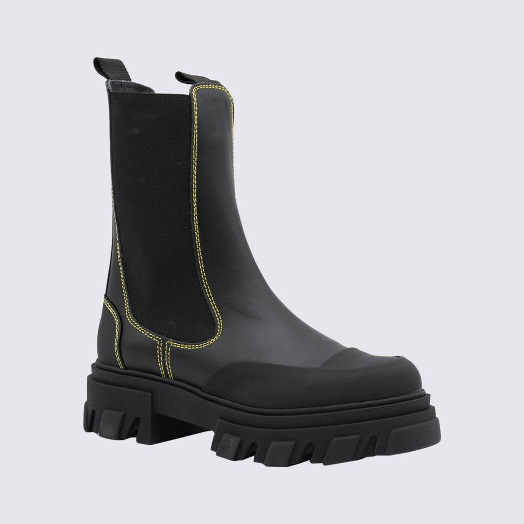 商品Ganni|GANNI BLACK LEATHER BOOTS,价格¥1921,第4张图片详细描述