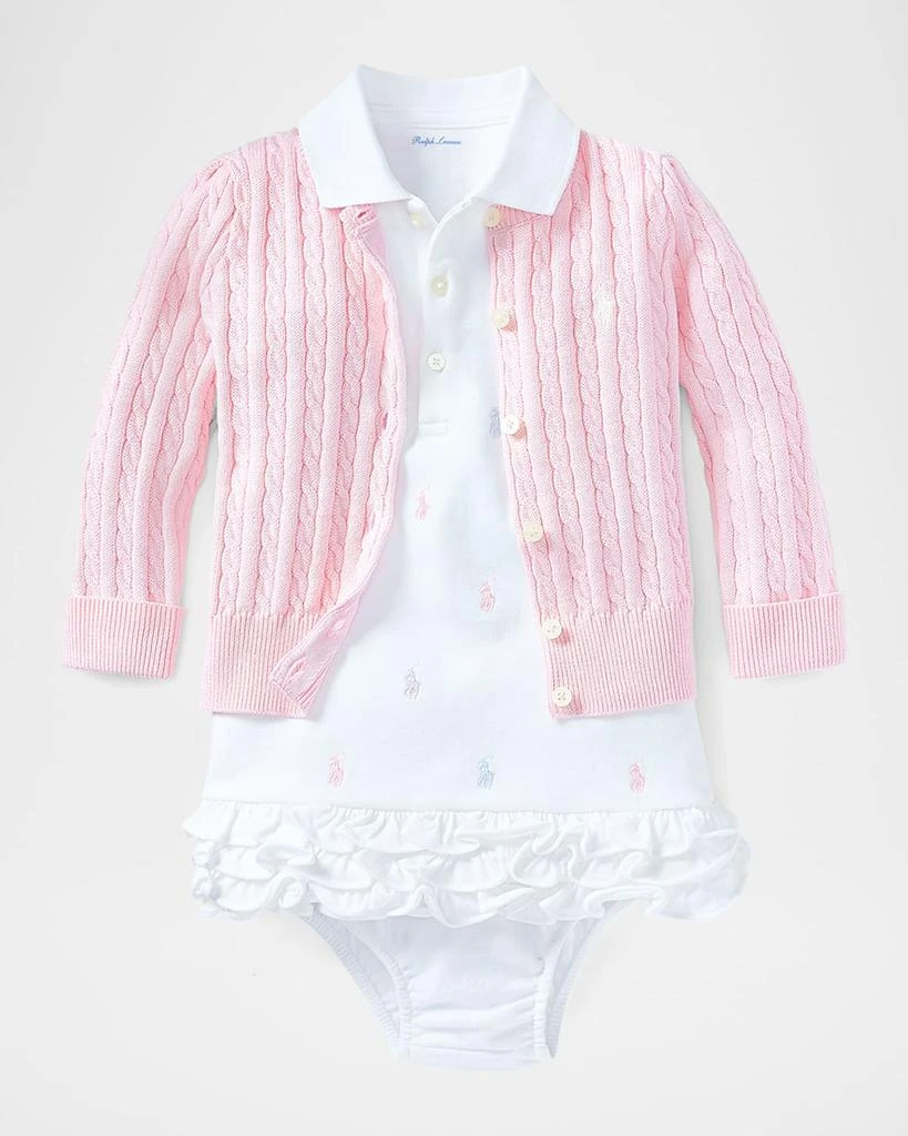 商品Ralph Lauren|Cable Knit Cotton Cardigan, Size 3-12 Months,价格¥384,第3张图片详细描述