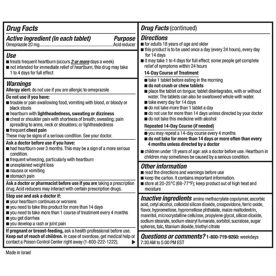 商品Walgreens|Omeprazole Delayed Release Orally Disintegrating Tablets Strawberry,价格¥74,第3张图片详细描述