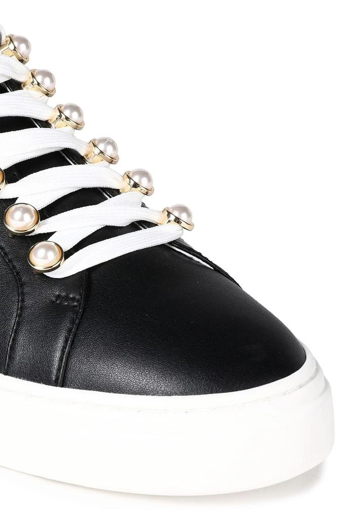 商品Stuart Weitzman|Excelsa faux pearl-embellished leather sneakers,价格¥781,第4张图片详细描述