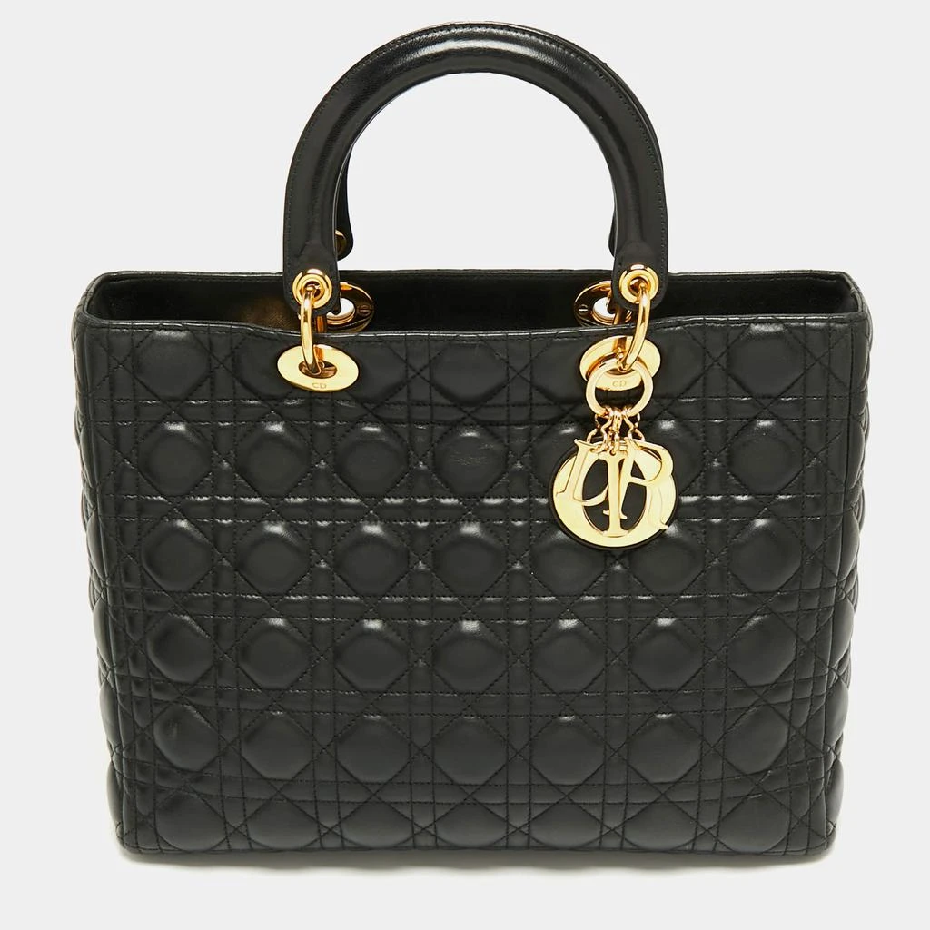 商品[二手商品] Dior|Dior Black Cannage Leather Large Lady Dior Tote,价格¥14585,第1张图片