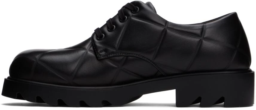 商品Bottega Veneta|Black Strut Grid Derbys,价格¥12687,第3张图片详细描述