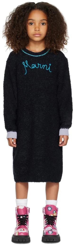 商品Marni|Kids Navy Embroidered Dress,价格¥751,第1张图片
