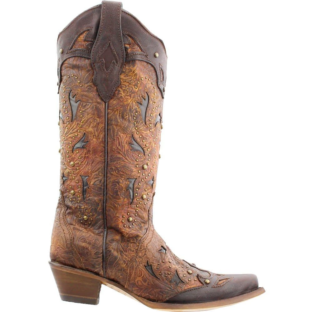 商品Corral Boots|Embossed Studded Snip Toe Cowboy Boots,价格¥1382,第1张图片