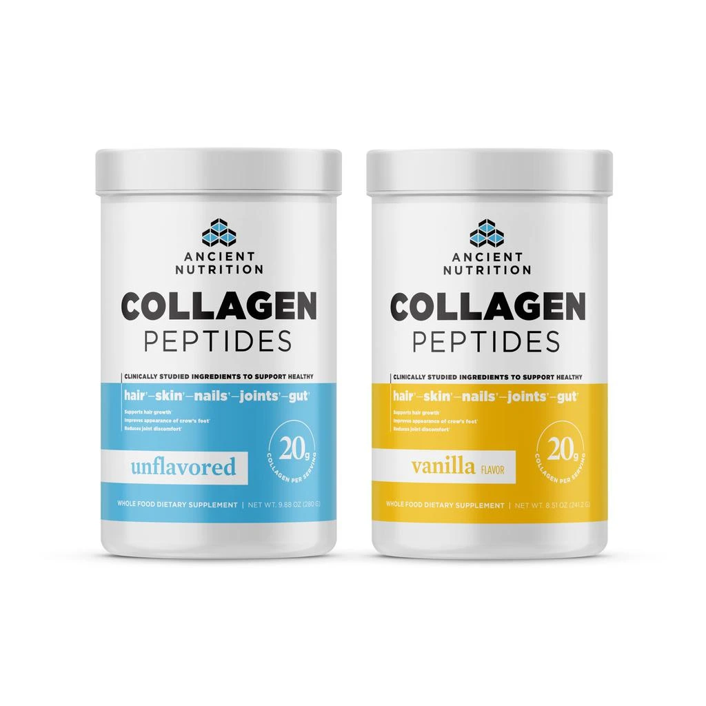 商品Ancient Nutrition|Collagen Peptides Protein Powder Unflavored + Vanilla,价格¥349,第1张图片