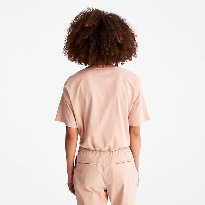 商品Timberland|Cropped T-Shirt with Drawstring Hem for Women in Pink,价格¥163,第2张图片详细描述