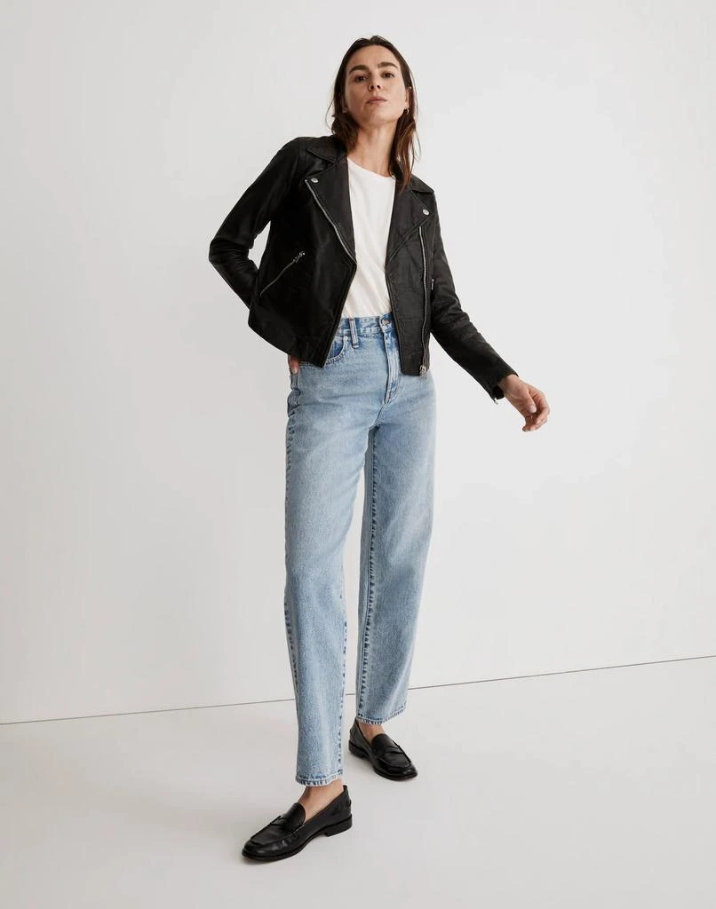 商品Madewell|The Washed Leather Motorcycle Jacket,价格¥3332,第1张图片