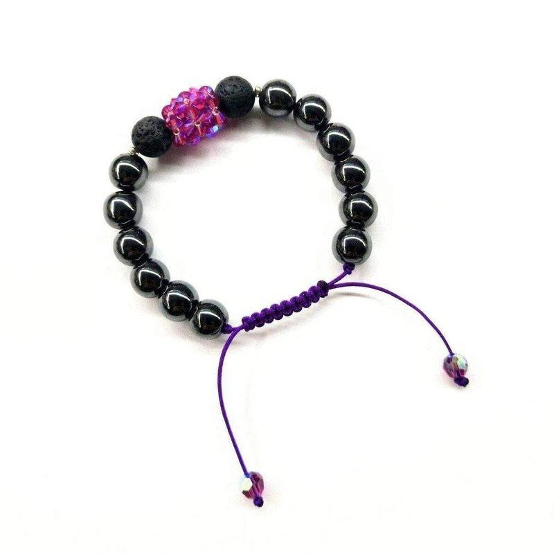 商品Alexa Martha Designs|Glamorous Hematite Gemstone Fuchsia Crystal Lava Rock Bracelet,价格¥672,第1张图片