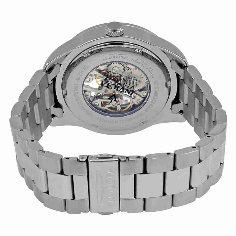 Invicta Vintage Mechanical Silver Skeleton Dial Mens Watch 25758商品第2张图片规格展示