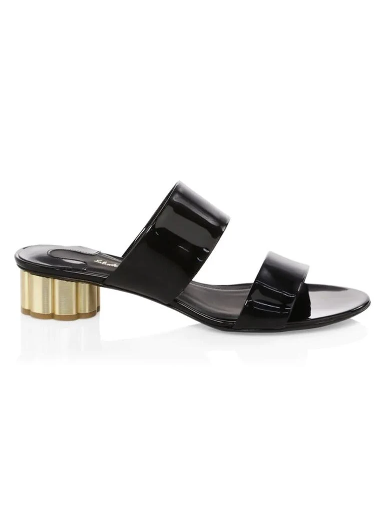 商品Salvatore Ferragamo|Belluno Leather Two-Band Slide,价格¥1713,第1张图片