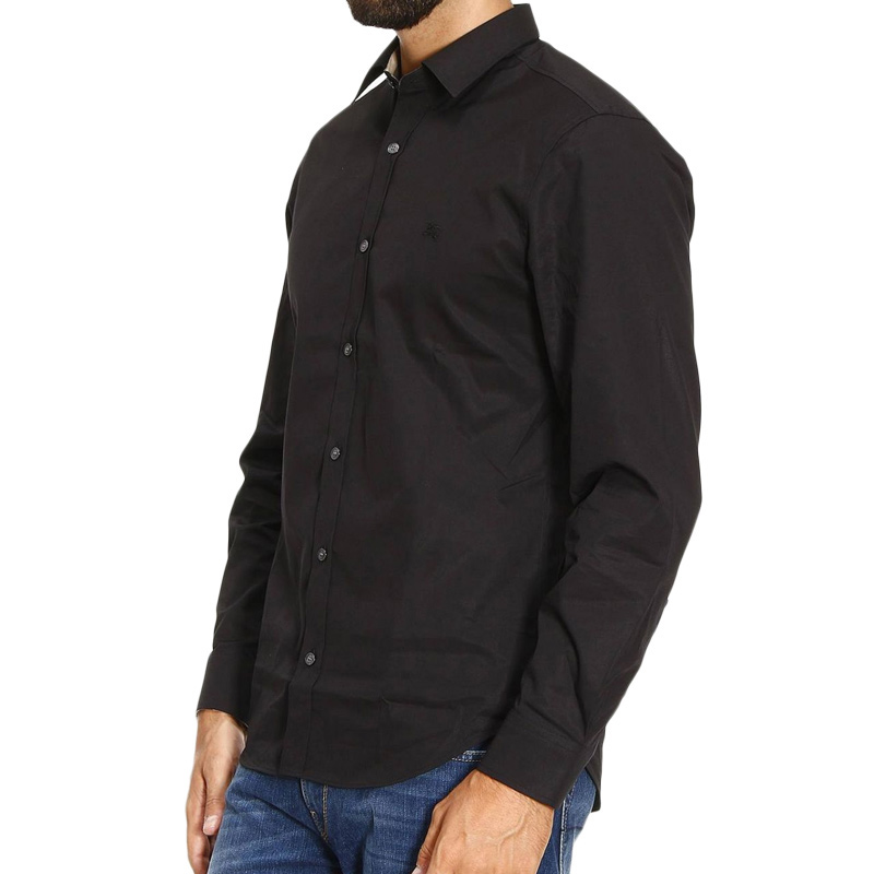 Burberry 博柏利 男士黑色棉质长袖衬衫 3991162商品第3张图片规格展示