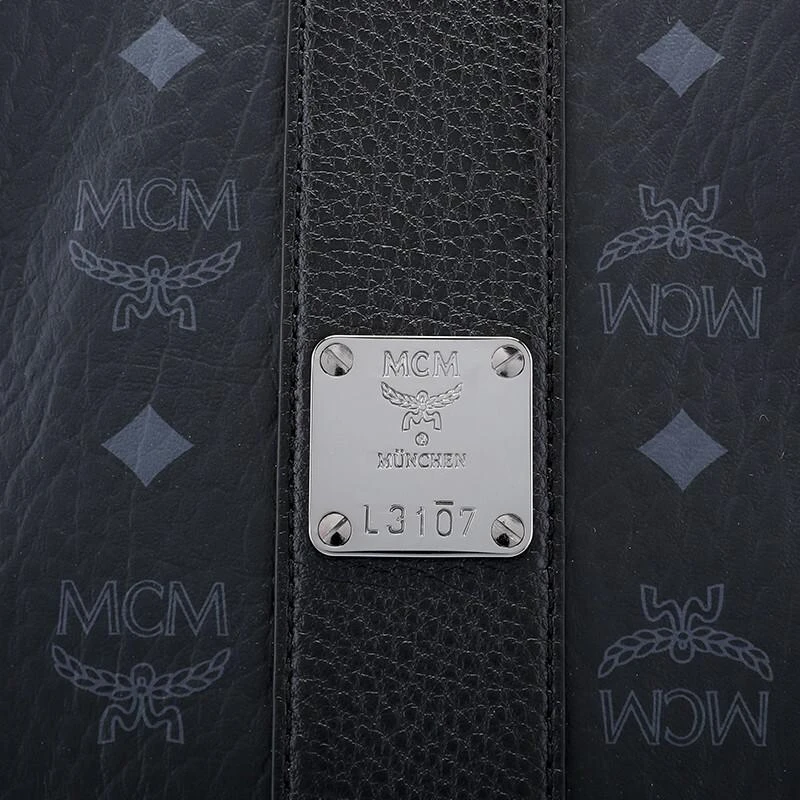 商品[国内直发] MCM|MCM 奢侈品 女士 Visetos系列黑色涂层帆布/织物双面包子母包LOGO图案手提单肩包 MWPAAVI01BK001,价格¥3961,第9张图片详细描述