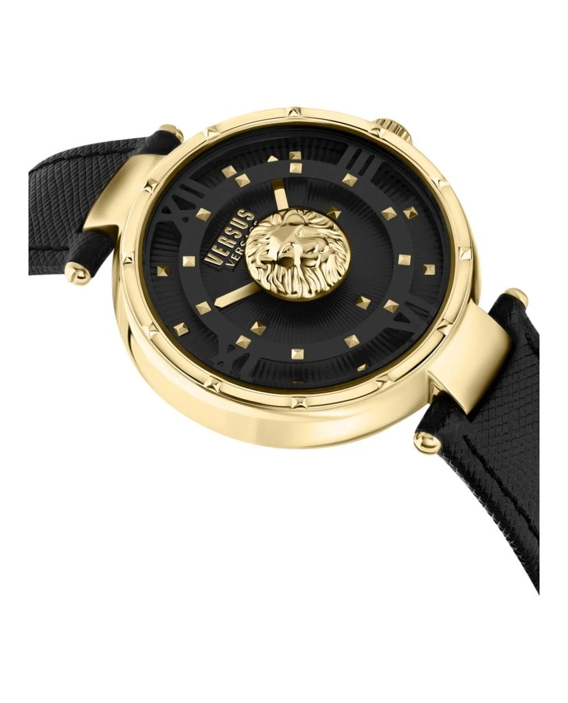 商品Versus Versace|范思哲范瑟丝浮雕狮头黑色小牛皮腕表,价格¥751,第3张图片详细描述