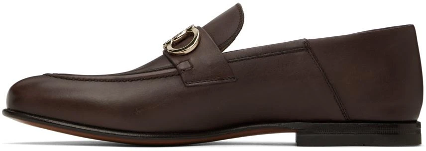 商品Salvatore Ferragamo|Brown Gancini Loafers,价格¥4732,第3张图片详细描述