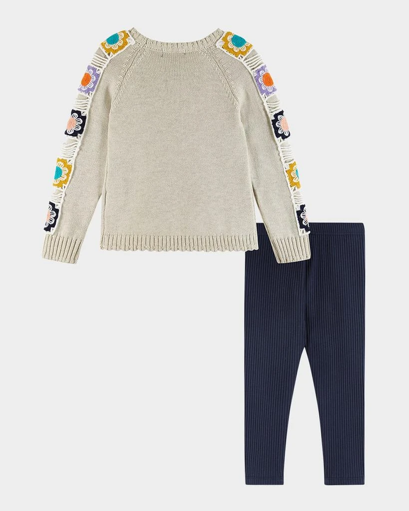 商品Andy & Evan|Girl's Sweater W/ Crochet Patches & Jeggings Set, Size 2T-6X,价格¥364,第3张图片详细描述