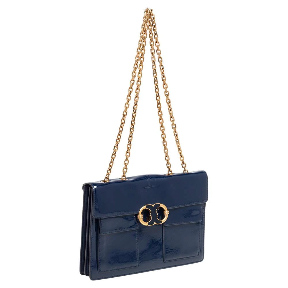 商品[二手商品] Tory Burch|Tory Burch Blue Patent Leather Gemini Link Shoulder Bag,价格¥976,第3张图片详细描述