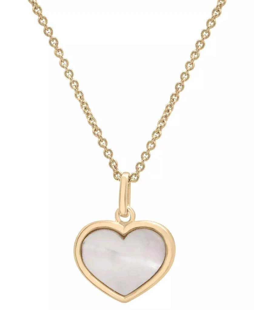 商品Macy's|Mother of Pearl Heart Pendant Necklace in 14k Gold-Plated Sterling Silver, 16" + 2" extender,价格¥1504,第1张图片