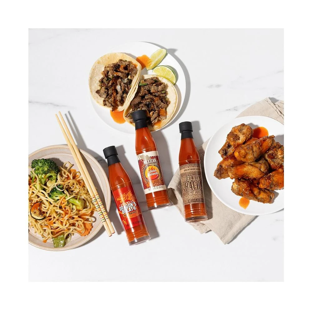 商品Thoughtfully|Gourmet, World Traveler Suitcase Hot Sauce Gift Set, Set of 15,价格¥447,第2张图片详细描述