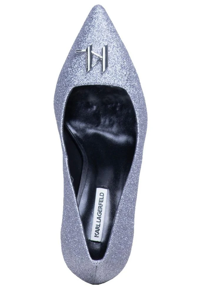 商品Karl Lagerfeld Paris|Karl Lagerfeld Debut Brooch Court Glittered Pumps,价格¥1004,第3张图片详细描述