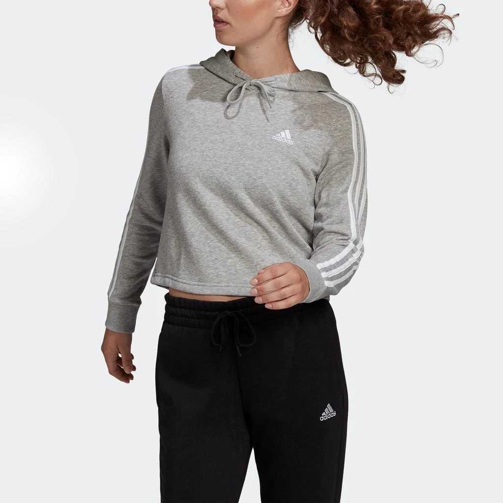 Women's adidas Essentials 3-Stripes Cropped Hoodie 商品