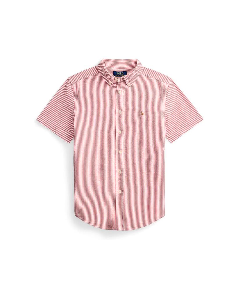 Camisa de algodão seersucker às riscas para menino dos 2 aos 7 anos image 2