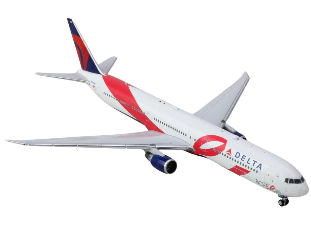 商品GeminiJets|Boeing 767-400ER Commercial Aircraft "Delta Air Lines - Breast Cancer Research Foundation" (N845MH) White with Ribbon Graphics and Red and Blue Tail 1/400 Diecast Model Airplane by,价格¥704,第2张图片详细描述