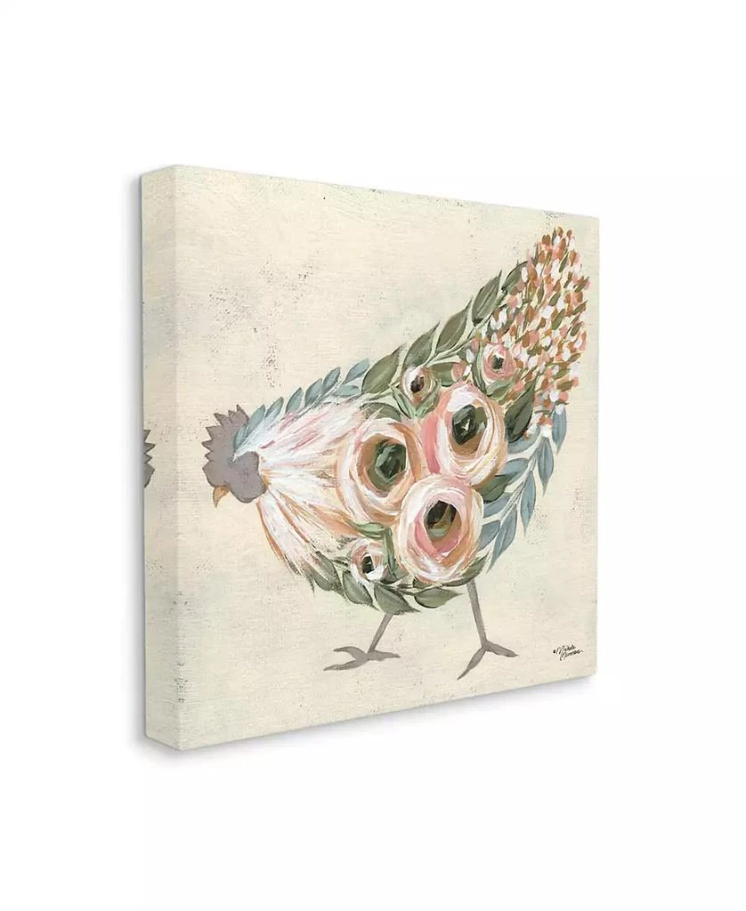 商品Stupell Industries|Vintage-Like Farm Chicken Pink Floral Body Art, 17" x 17",价格¥357,第1张图片