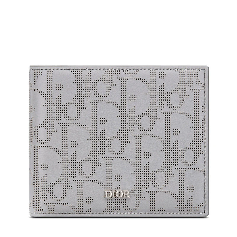 商品Dior|【预售3-7天】DIOR/迪奥 21春夏 穿孔工艺灰色Dior Oblique Galaxy 小牛皮皮夹钱包2ESBC027VPD_H860,价格¥4524,第1张图片