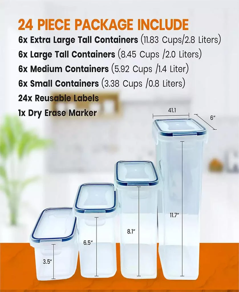 商品Cheer Collection|Air Tight Food Storage Container, 24 Pack,价格¥1158,第4张图片详细描述