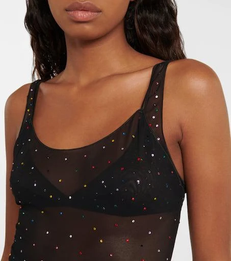商品Oséree|Gem embellished mesh slip dress,价格¥1449,第4张图片详细描述