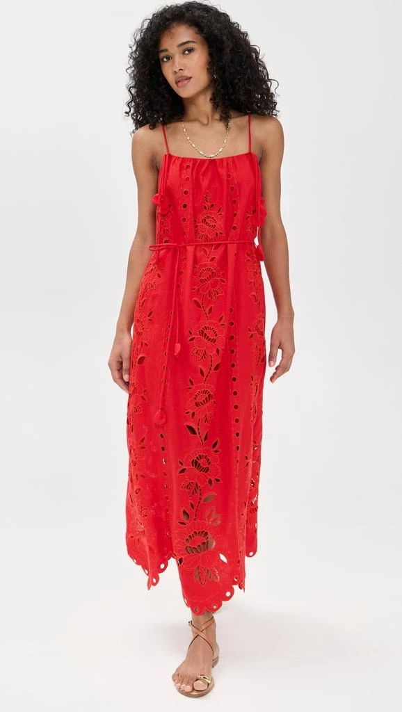 Red Flowers Richelieu Sleeveless Maxi Dress 商品