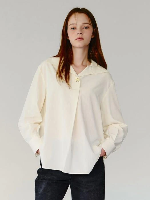 商品MIND BRIDGE|Wing Shaped Open Collar Blouse,价格¥504,第1张图片