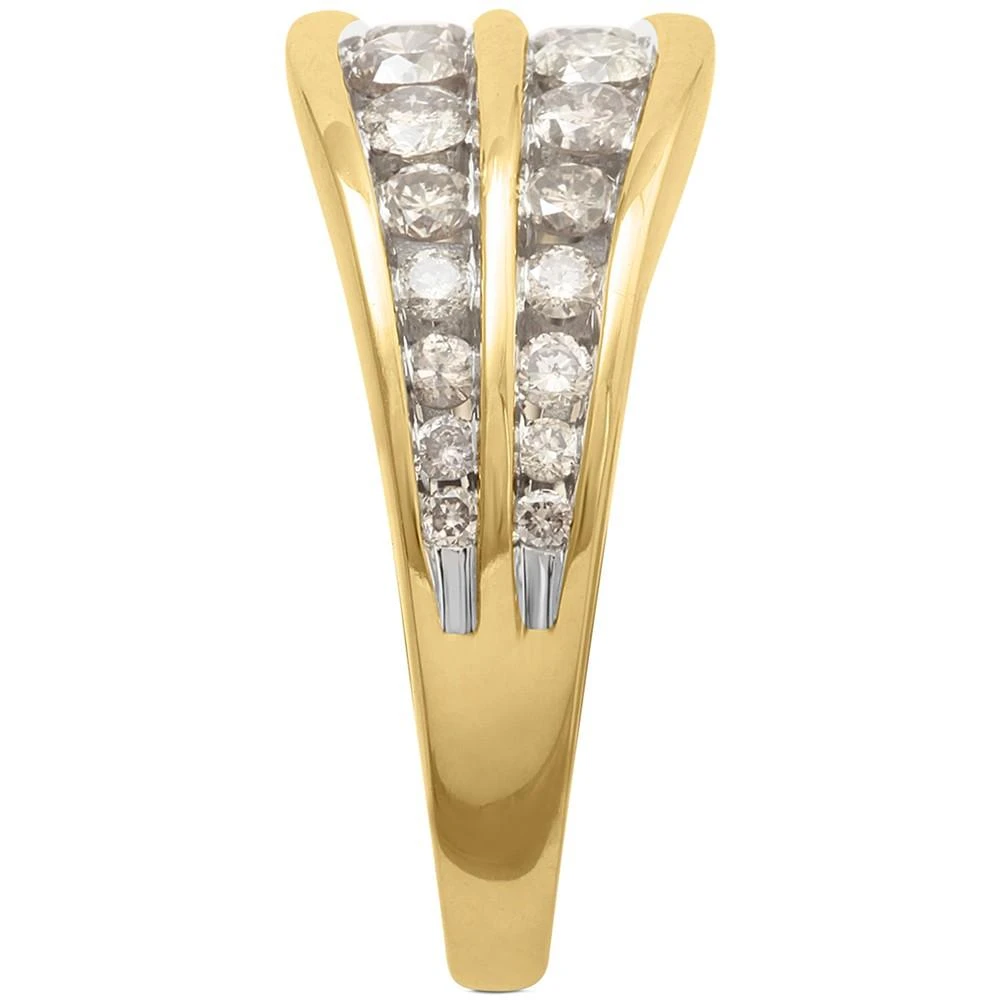 商品Macy's|Diamond Double Row Channel-Set Statement Ring (1 ct. t.w.) in 14k Gold,价格¥8414,第3张图片详细描述