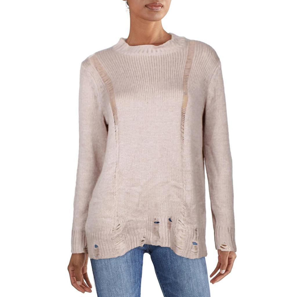 商品525 America|525 America Womens Distressed Crewneck Pullover Sweater,价格¥45,第1张图片