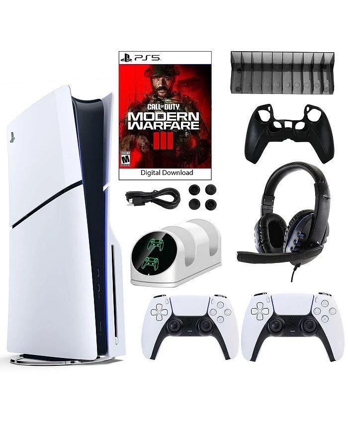 商品SONY|PS5 COD Console with Extra White Dualsense Controller and Accessories Kit,价格¥6020,第1张图片