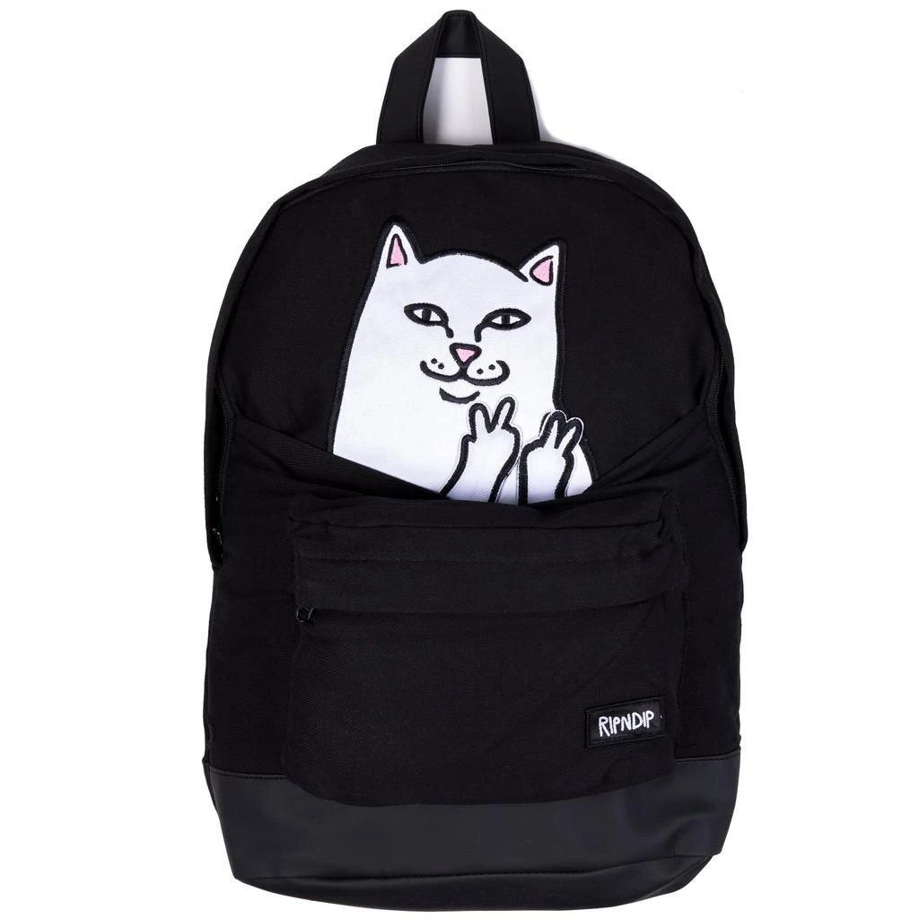 商品RIPNDIP|Lord Nermal Velcro Hands Backpack (Black),价格¥533,第4张图片详细描述