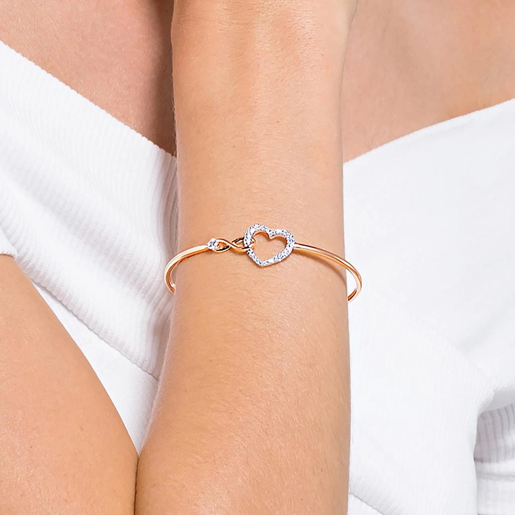 商品Swarovski|Swarovski infinity bangle infinity and heart white mixed metal finish,价格¥1210,第2张图片详细描述