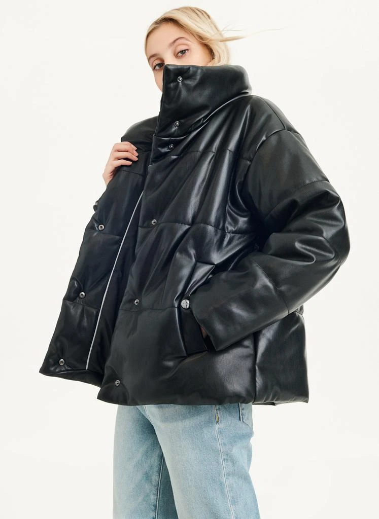 DKNY Faux Leather Puffer Jacket 6