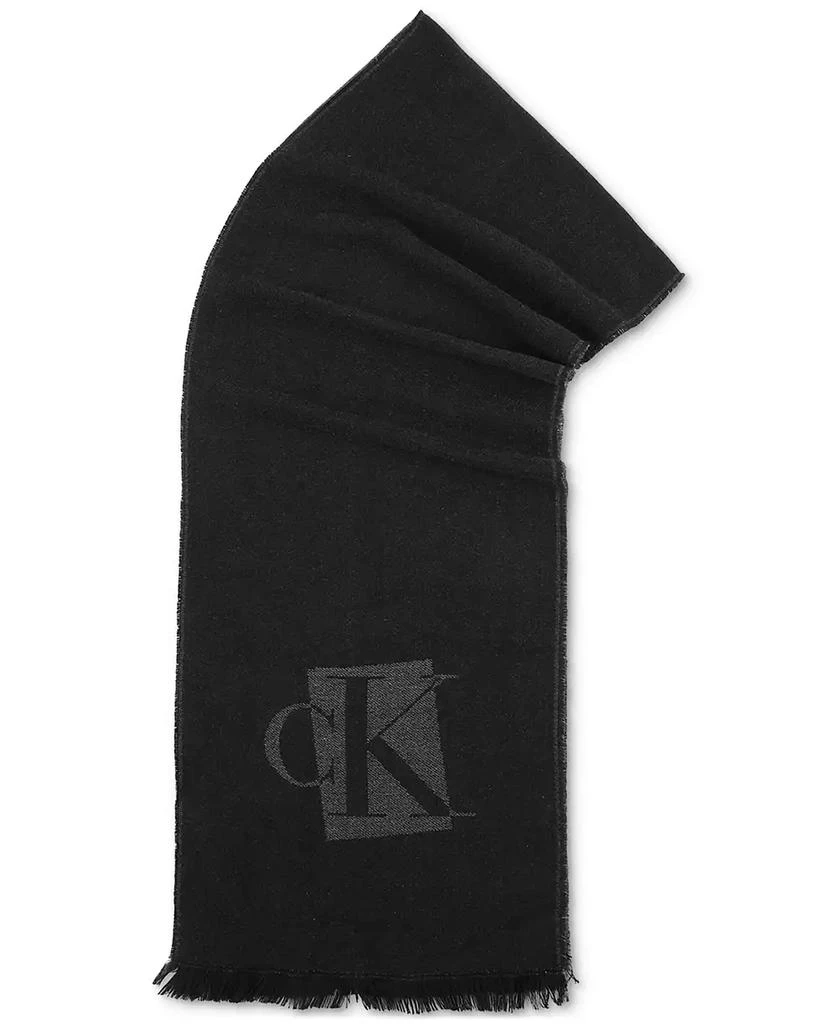 商品Calvin Klein|Men's Inverse CK Logo Yarn Dye Scarf,价格¥258,第5张图片详细描述