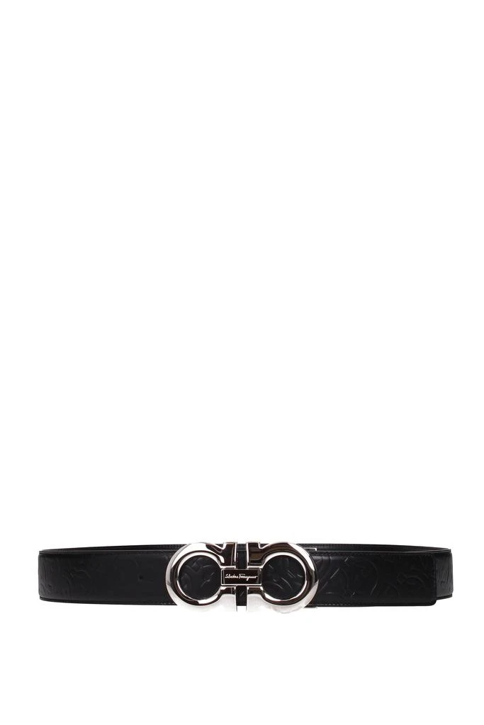 商品Salvatore Ferragamo|Regular belts Leather Black Black,价格¥2614,第1张图片