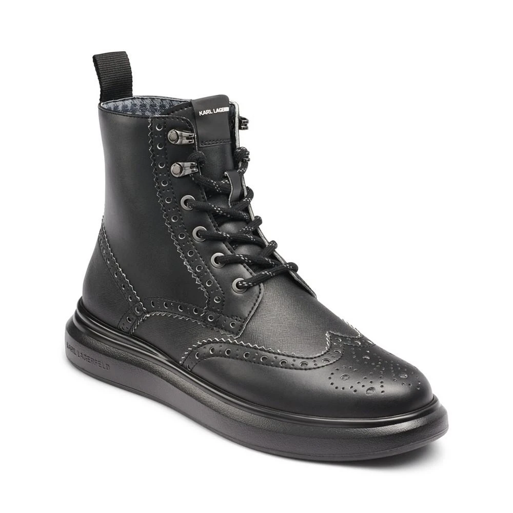 商品Karl Lagerfeld Paris|Karl Lagerfeld Men's Side Zip Wingtip Boot,价格¥1859,第1张图片