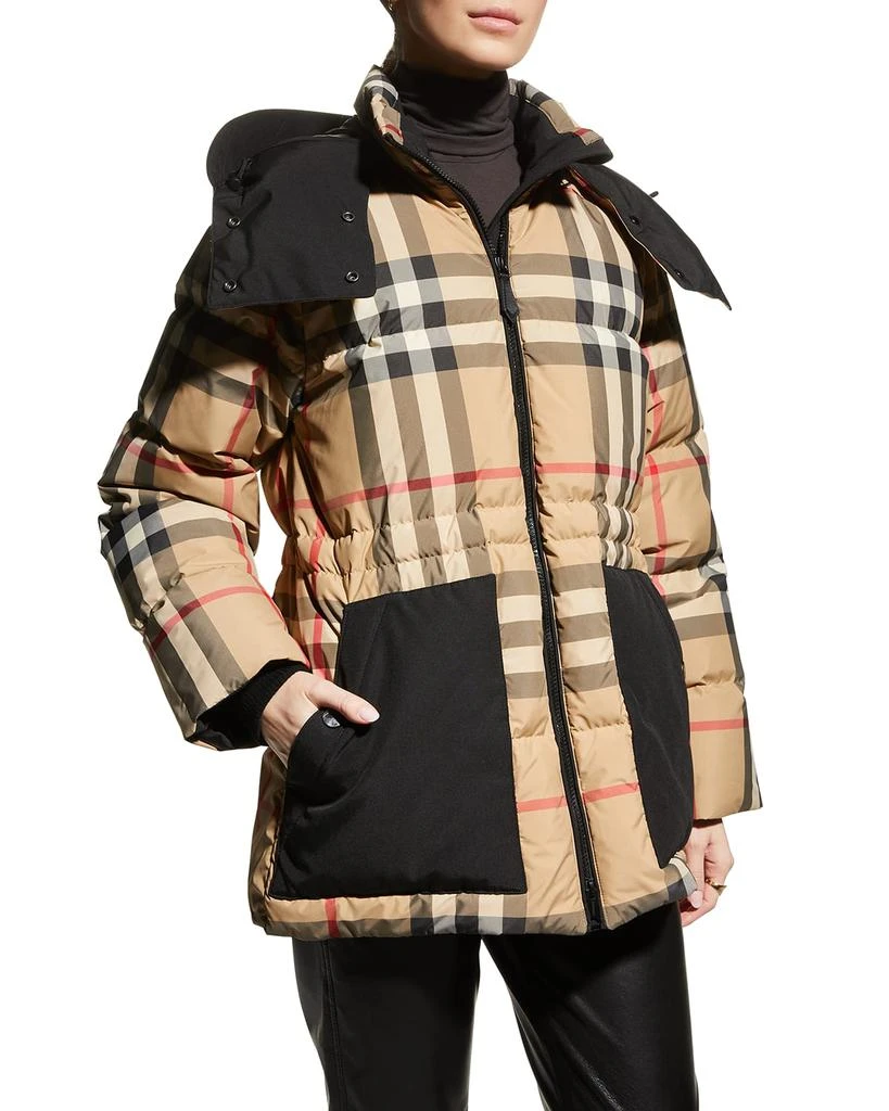 商品Burberry|Detachable Hood Check Puffer Jacket,价格¥16015,第1张图片