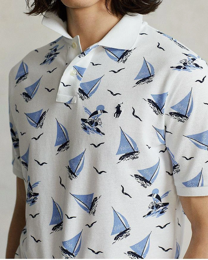 商品Ralph Lauren|Cotton Mesh Nautical Polo Bear Print Custom Slim Fit Polo Shirt,价格¥556,第4张图片详细描述