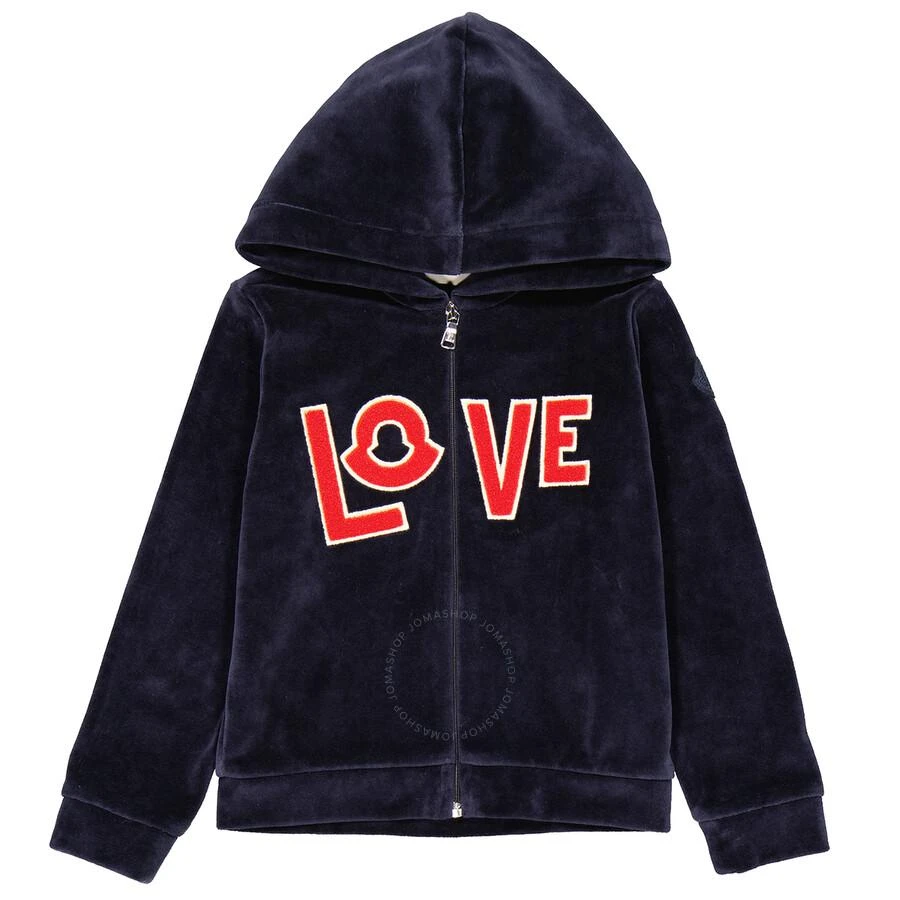 商品Moncler|Kids Navy Love Logo Hooded Tracksuit,价格¥814,第3张图片详细描述