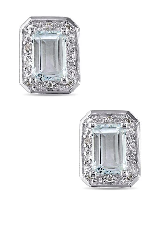 商品DELMAR|Diamond & Aquamarine Stud Earrings,价格¥824,第1张图片