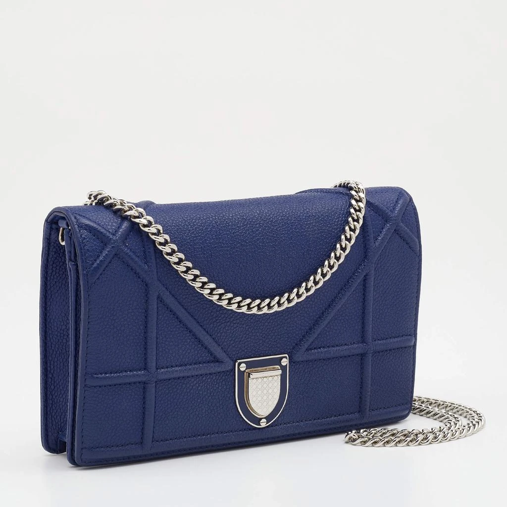 商品[二手商品] Dior|Dior Blue Leather Diorama Wallet On Chain,价格¥5816,第3张图片详细描述