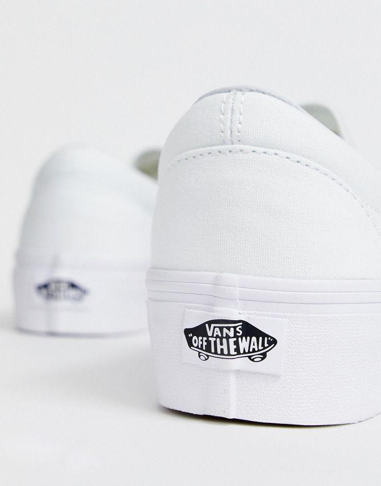 Vans Classic Slip-On Platform trainers in white商品第4张图片规格展示