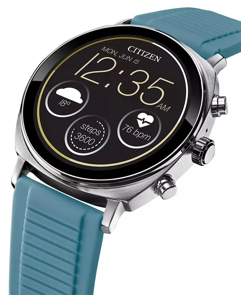 商品Citizen|Unisex CZ Smart Wear OS Blue Silicone Strap Smart Watch 41mm,价格¥1309,第1张图片