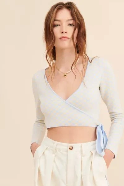 商品4SI3NNA|4SI3NNA Kani Check Wrap Top,价格¥150,第2张图片详细描述