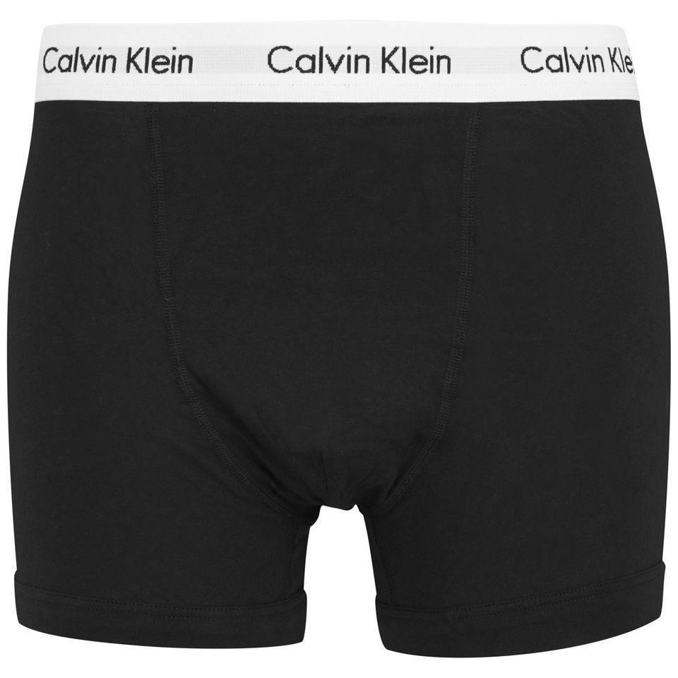 商品Calvin Klein|Calvin Klein Men's Cotton Stretch 3-Pack Trunks - Black/White/Grey Heather,价格¥357,第6张图片详细描述